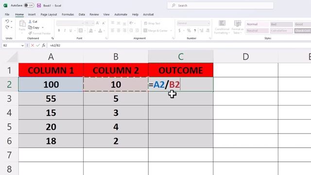 How To Divide Numbers In Microsoft Excel | 365 | *2023* смотреть онлайн