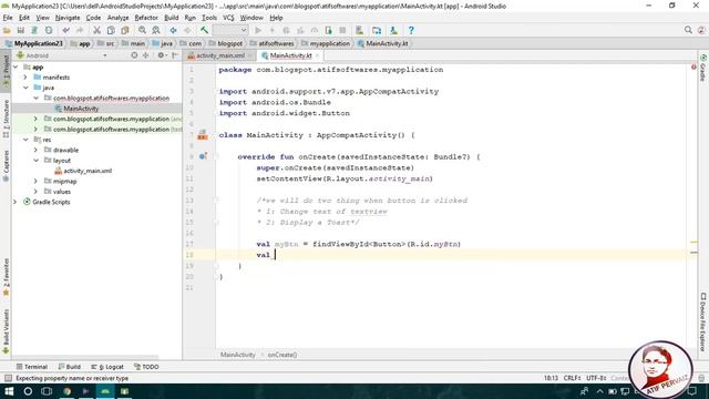 Button Click Event in Kotlin - Android Studio Tutorial смотреть онлайн