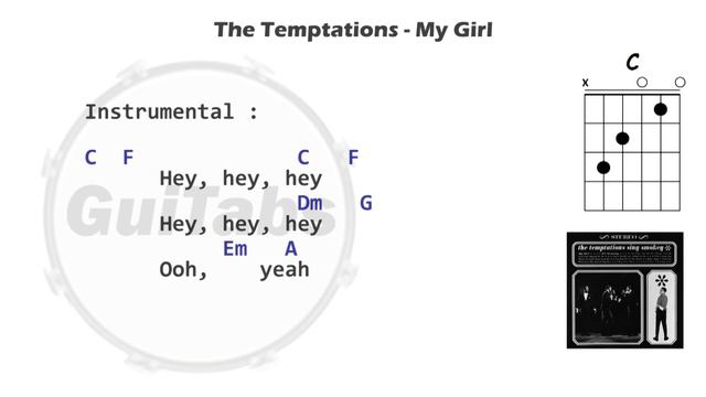 MY GIRL 🌞💘 - The Temptations ( Lyrics - GUITAR Chords 🎸- Karaoke ) смотреть онлайн