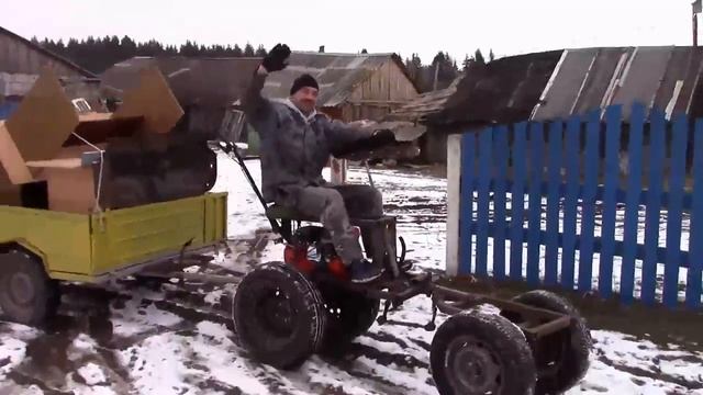 Мотоблок с адаптером и прицепом/motoblock with adapter and trailer смотреть онлайн