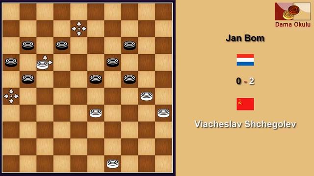 Viacheslav Shchegolev (USSR) - Jan Bom (NLD). Draughts World Championship. 1960. смотреть онлайн