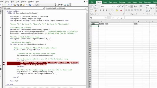 Combine Data from Multiple Sheets into One Sheet with VBA in Excel смотреть онлайн
