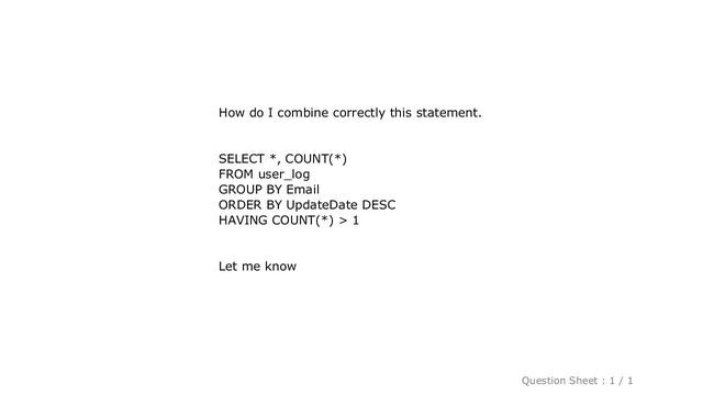 MySQL : How to combine GROUP BY, ORDER BY and HAVING смотреть онлайн