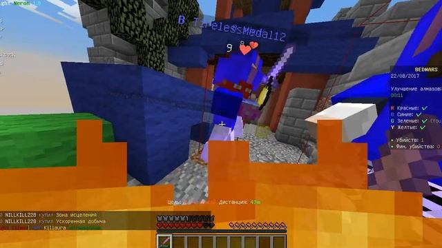minecraft Bed Wars с читами на Pixel World #2 смотреть онлайн