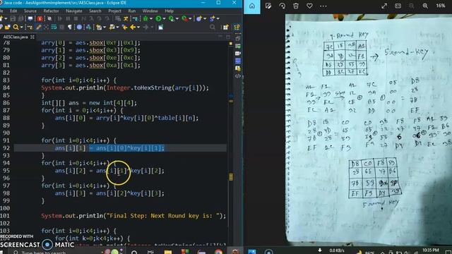 implementation single round key part in AES Algorithm by java смотреть онлайн