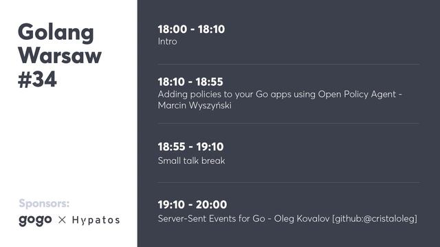 Golang Warsaw #33 by GogoApps & Hypatos смотреть онлайн