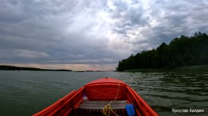 В шторм на лодке Казанка Mercury 15 2х тактный