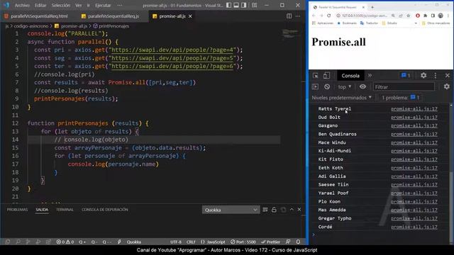 Aprogramar con JavaScript - 172 Promise all смотреть онлайн