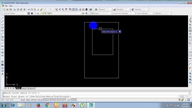 Autocad Bangla Tutorial For Beginner to Advance 25 Fillet Tool смотреть онлайн