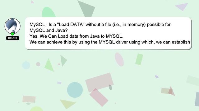 MySQL : Is a "Load DATA" without a file (i.e., in memory) possible for MySQL and Java? смотреть онлайн