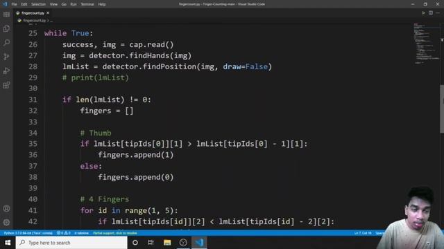 finger counter using opencv in Telugu смотреть онлайн