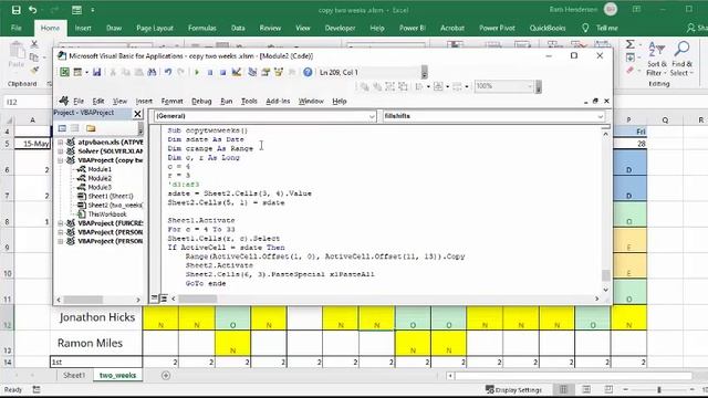 View two weeks from your long schedule in Excel смотреть онлайн
