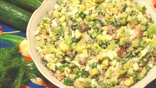 Простой рыбный салат без заморочек. смотреть онлайн