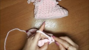 ?Детские ?домашние сапожки (пинетки)  из плюшевой пряжи. Himalaya Dolphin Baby.