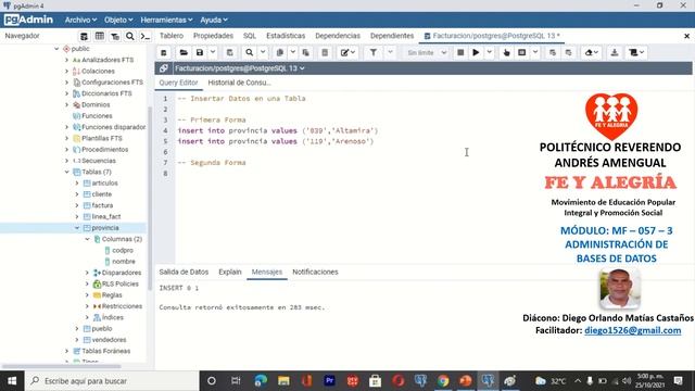 INSERTAR DATOS EN UNA TABLA (POSTGRESQL) смотреть онлайн