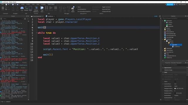 How To Make A Gui That Displays A Players Position In Roblox Studio. (R15) смотреть онлайн