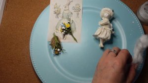 МК ватная ёлочная игрушка "Зайка-весна Часть 6. DIY cotton spun  miniature " Bunny-Spring" Part 6.