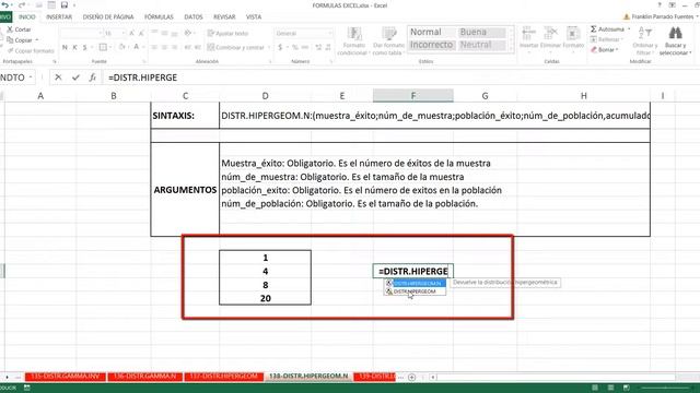 Función DISTR.HIPERGEOM.N Excel 2013: 138 De 448 HD
