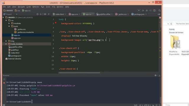 Tutoriel SASS/Gulp : Compiler ses fichiers SCSS avec libSASS смотреть онлайн