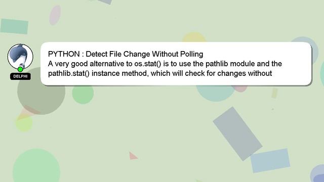 PYTHON : Detect File Change Without Polling смотреть онлайн