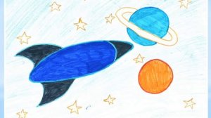 12 апреля День космонавтики, рисунки детей.