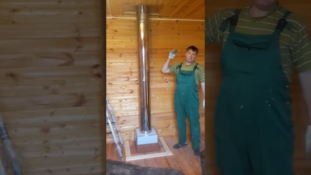 Переход с кирпичного дымохода на сэндвич