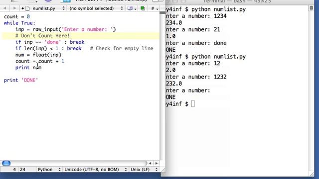 Python for Informatics - Exercise 5.1 смотреть онлайн