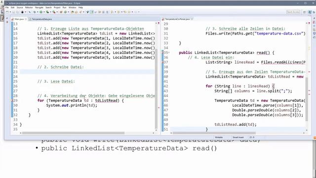 ? JAVA | Listen 16 - CSV-Dateien mit TemperatureCsvParser-Objekt [2/2] (Lösung) смотреть онлайн