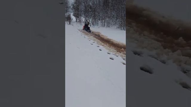 Кто знает тот знает. Снегоход буран против наледи #север #деревня #лес #буран #вода смотреть онлайн