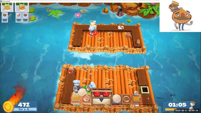 Overcooked 2 - Level 2-1 - 4 Stars - 3 Players