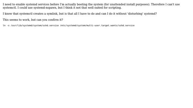Unix & Linux: Enable systemd services without systemctl смотреть онлайн