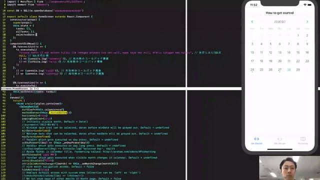 【ReactNative】react-native-calendarsでカレンダーの月を変更した時のイベントを実装 смотреть онлайн