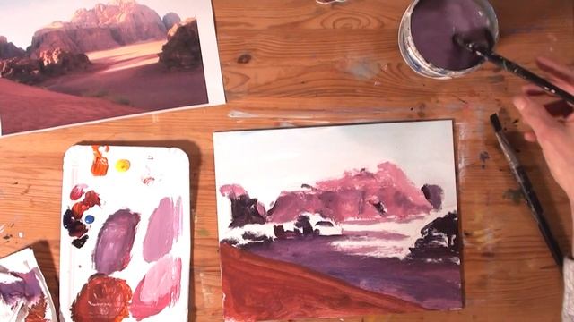 Freies Malen: Wüstenmotiv in 10 Minuten