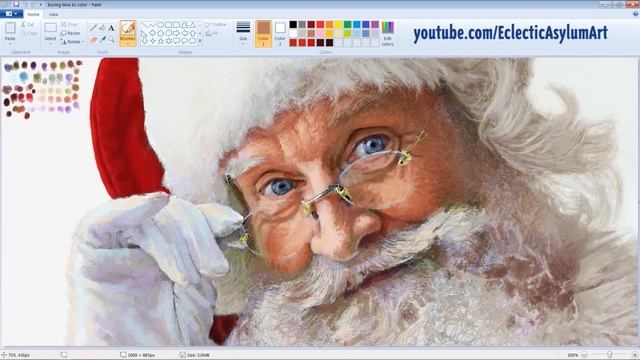 Unbelievably Realistic Microsoft Paint Art : Santa Claus Speed Painting Time Lapse смотреть онлайн
