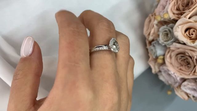 Кольцо с бриллиантами Груша 1.01ct , 0.175ct 3/5 смотреть онлайн