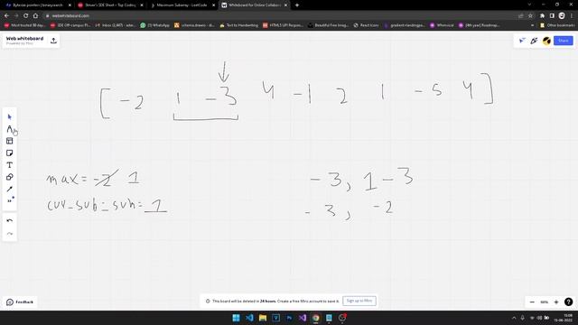 Maximum Subarray (Kadane's Algorithm) смотреть онлайн