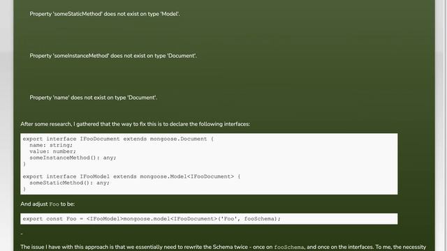 How to avoid writing the Schema of Mongoose twice when using it with TypeScript? смотреть онлайн
