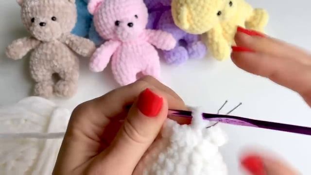 Мишка крючком за час ? из плюшевой пряжи _ Мастер-класс _ Мишка PDF схема вязания Etsy смотреть онлайн