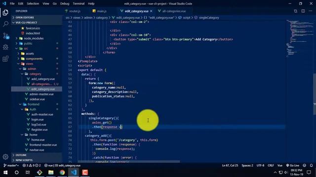 laravel vue js restfull api Bangla Tutorial | Category Edit form ready for update Part-21 смотреть онлайн