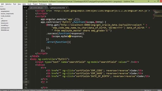 Retrieve data from Oracle database using ajax and angularjs смотреть онлайн