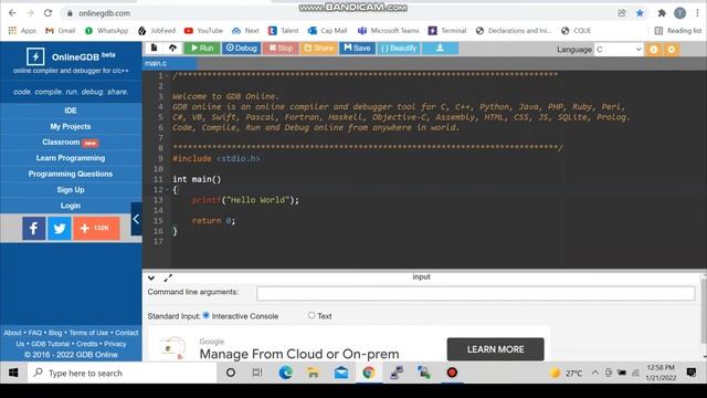 How to use Online GDB compiler to run programs in any Programming Language смотреть онлайн