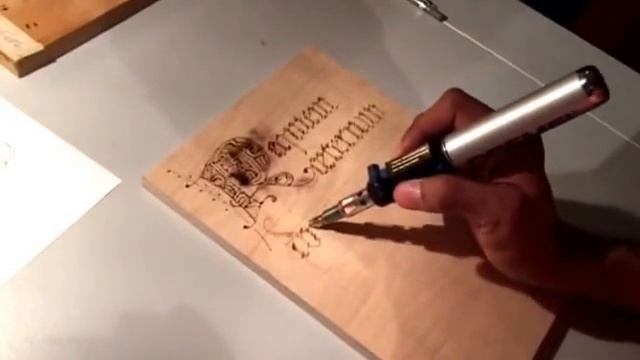 Pyrography, using a Dremel 2000 Versatip. Outlined of letter roughed in. Wood burn letters 02 смотреть онлайн