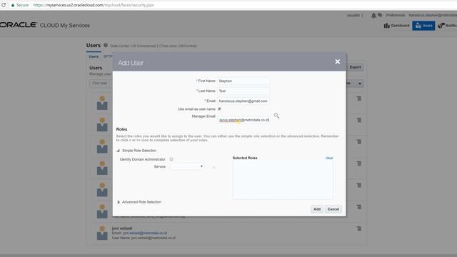 How to add cloud user in Oracle Cloud By Fransiscus Stephen смотреть онлайн