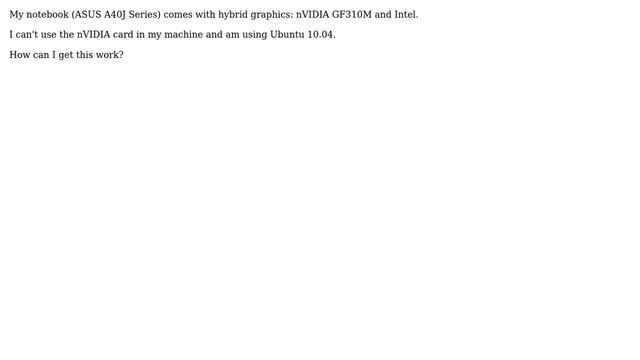 Ubuntu: Nvidia Optimus card does not work? смотреть онлайн