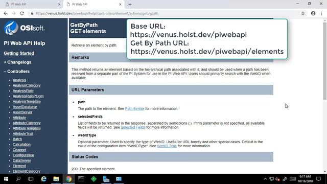 PI Web API - Use the help files смотреть онлайн