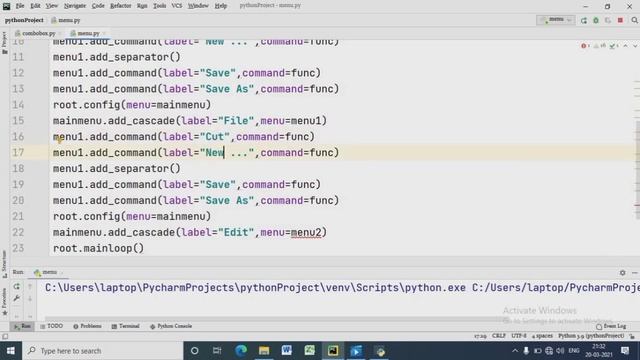 Menu Bars In TKinter| TKINTER GUIs IN PYTHON|Tutorial#18 смотреть онлайн
