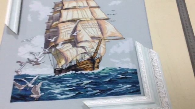 41. Вышивка крестом. Оформляю свои работы в багетной мастерской. смотреть онлайн