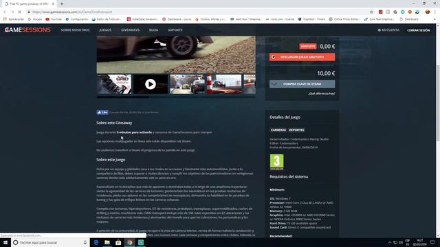 💣 CORRE ¡¡ ESTAN REGALANDO 👉 GRID AUTOSPORT 👈 EN PC | PARA SIEMPRE | GAMESESSIONS смотреть онлайн
