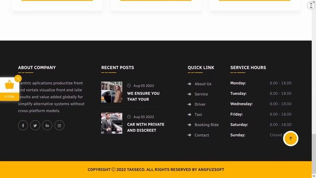 Taxseco Taxi Service Website ★ WordPress Themes & Templates ★ смотреть онлайн