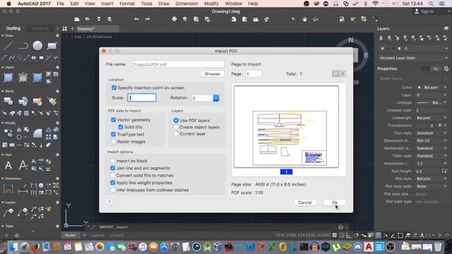 AutoCad 2017 para Mac: Importar archivos pdf смотреть онлайн